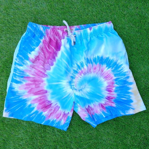 Excellent Used Condition Men's ENDLESS SUMMER Blue Tie Dye Board Shorts Size XL - Picture 4 of 12